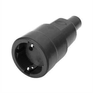 Bachmann BACHMANN Vollgummikupplung CEE7/3 Vollgmmi IP44 VDE, Knickschutz montierbar, schwarz
