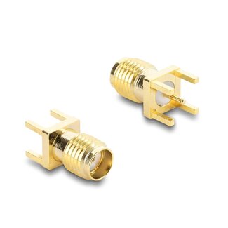 DeLOCK Delock SMA jack straight on printed circuit board thread length 5 mm