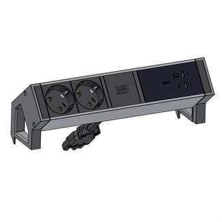 Bachmann BACHMANN DESK2 2xCEE7/3 USB, USB Charger C/C 100W GST18 0,2m