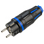 BACHMANN Profi-Schutzkontaktstecker CEE7/7, gummiert, schwarz-blau IP54