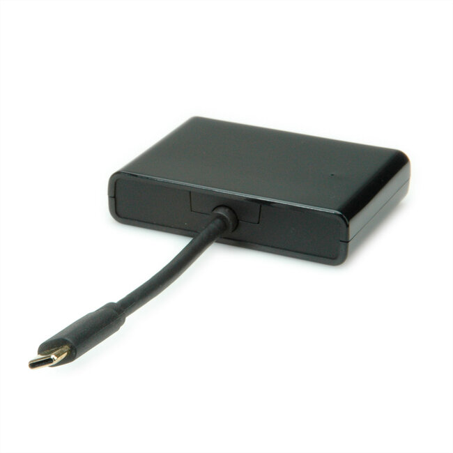 STANDARD Display Adapter USB Typ C - VGA+HDMI, schwarz, 0,1 m