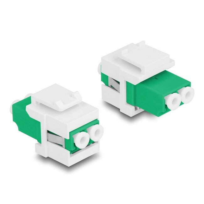 Delock Keystone Module LC Duplex female to LC Duplex female green / white