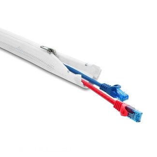 DeLOCK Delock polyester kabelsleeve met ritssluiting | 30mm | hittebestendig | wit | 2 meter