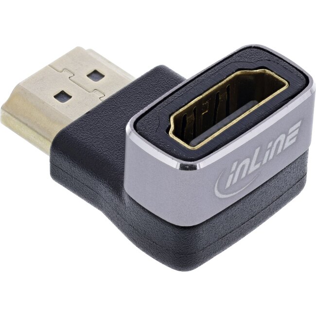 InLine HDMI adapter | haaks/beneden | HDMI2.1 (8K 60Hz + HDR) | aluminium
