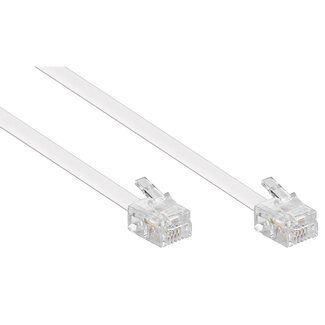 ACT RJ11 - RJ11 telefoonkabel | CCA | wit | 1 meter