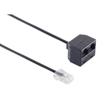 S-Impuls RJ45 telecom splitter | 4-aderig (8P4C) | 100 Ohm | zwart | 0,10 meter