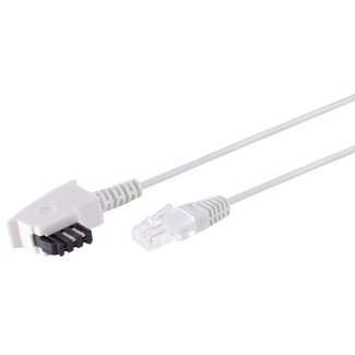 Goobay TAE-F - RJ45 DSL/VDSL telecom kabel | 2-aderig (8P2C) | wit | 40 meter