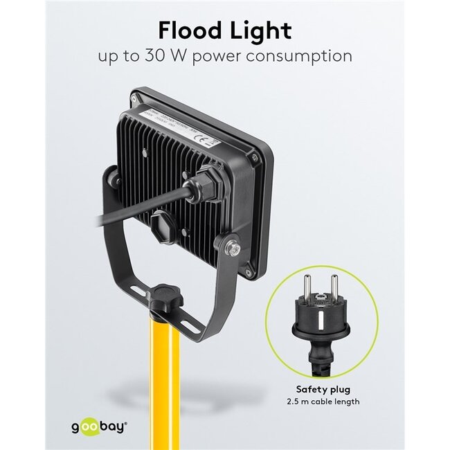 Goobay LED bouwlamp met vloerstandaard - 30W