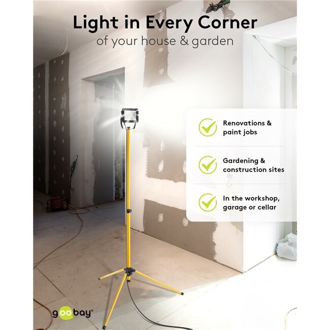 Goobay LED bouwlamp met vloerstandaard - 30W