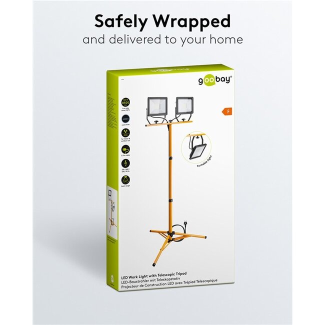 Goobay LED bouwlamp met vloerstandaard - 2x 50W
