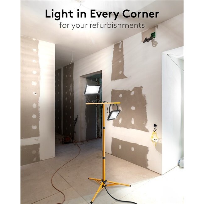 Goobay LED bouwlamp met vloerstandaard - 2x 50W