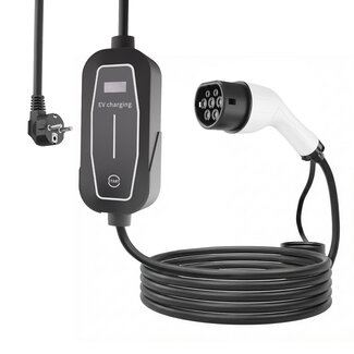Energenie Mobiele EV-lader, geaarde stekker naar Type 2, 16A 1-fasig (3,7 KW), 5 m