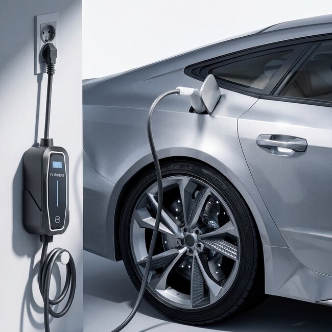 Mobiele EV-lader, geaarde stekker naar Type 2, 16A 1-fasig (3,7 KW), 5 m