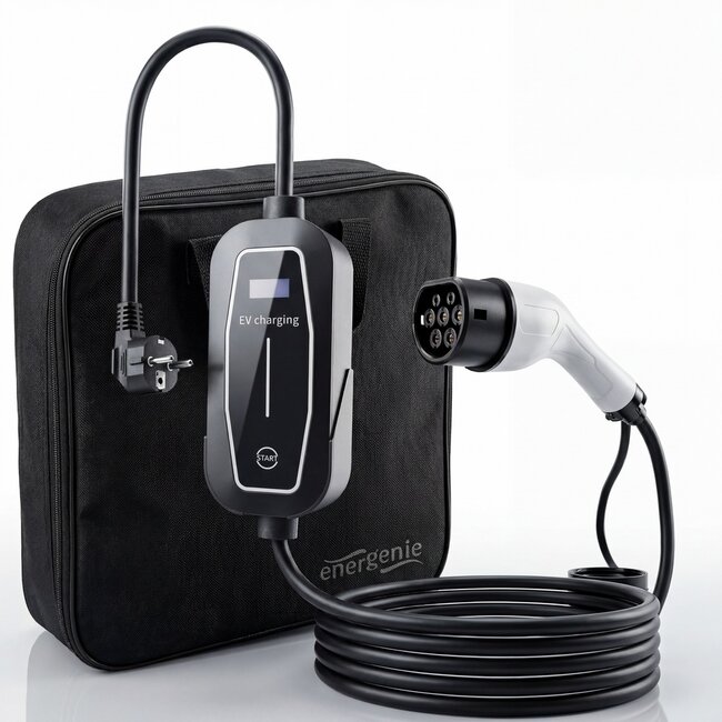 Mobiele EV-lader, geaarde stekker naar Type 2, 16A 1-fasig (3,7 KW), 5 m