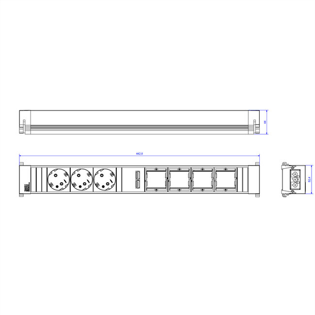 BACHMANN CONF 3x CEE7/3 1x USB Oplader