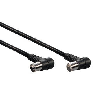 MaxTrack IEC (m) - IEC (v) coaxkabel | >85 dB | CCS | haaks | zwart | 1,5 meter