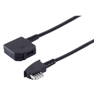 S-Impuls TAE-N telecom verlengkabel | zwart | 15 meter