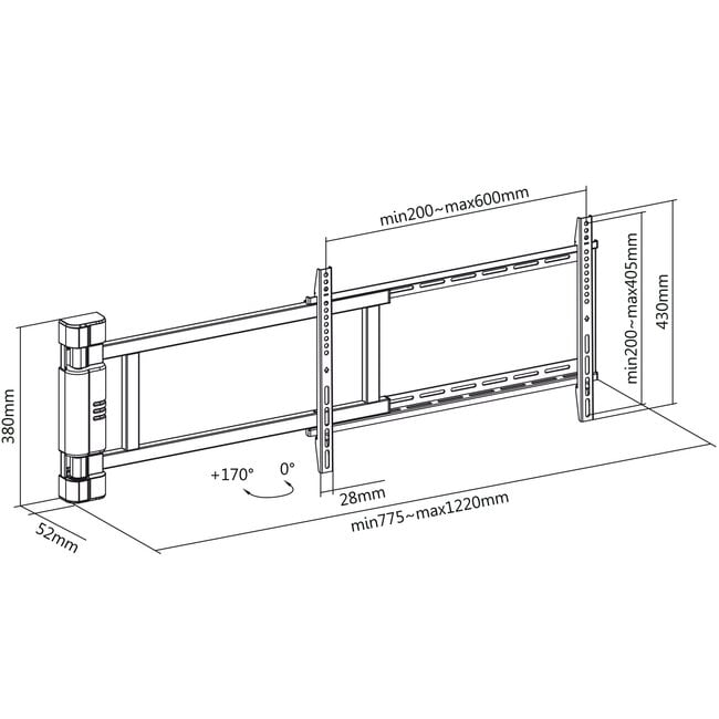 My Wall muurbeugel voor schermen tot 75 inch | swing mount | gemotoriseerd