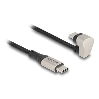 DeLOCK Delock USB-C kabel | haaks U-bocht/recht | USB2.0 | PD 60W | nylon | 1 meter