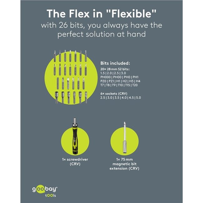 Goobay schroevendraaierset | 26 bits