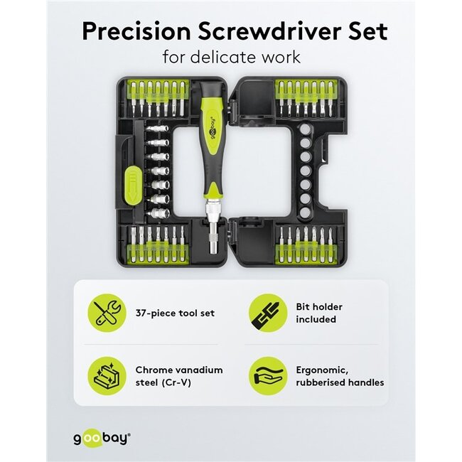 Goobay precisie-schroevendraaierset | 37-delig