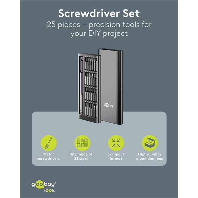 Goobay precisie-schroevendraaierset | 24 bits
