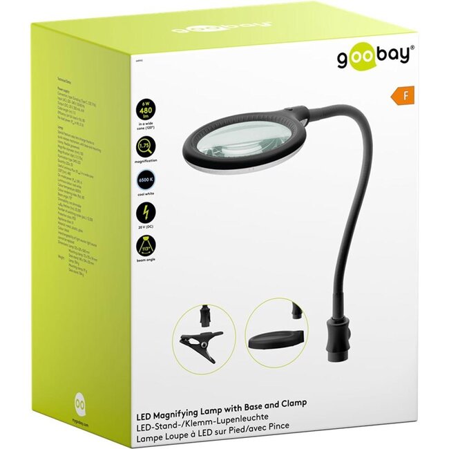 Goobay LED loeplamp | 480 lm | 6W | bureauklem en standaard | zwart