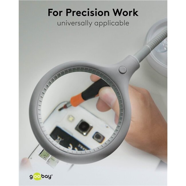 Goobay LED loeplamp | 480 lm | 6W | bureauklem en standaard | wit