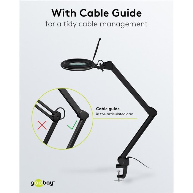 Goobay LED loeplamp | 800 lm (dimbaar) | 10W | bureauklem | zwart