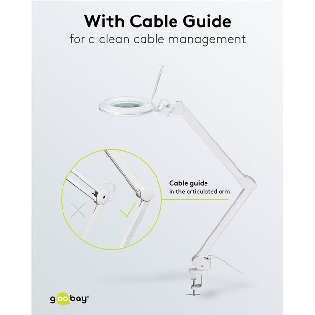 Goobay LED loeplamp | 800 lm (dimbaar) | 10W | bureauklem | wit
