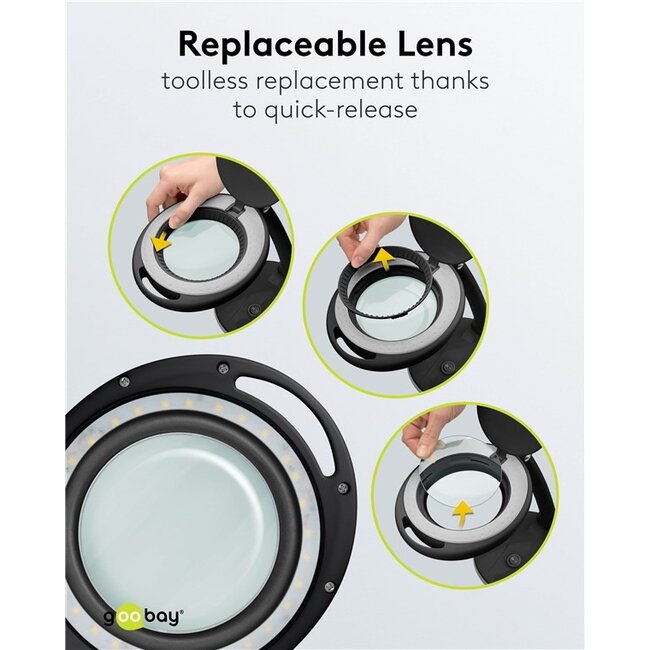 Goobay LED loeplamp | 450 lm (dimbaar) | 6W | bureaustandaard | zwart