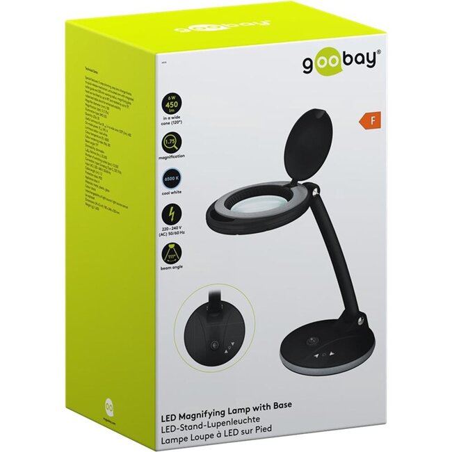 Goobay LED loeplamp | 450 lm (dimbaar) | 6W | bureaustandaard | zwart