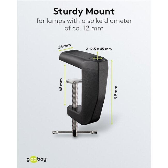 Goobay bureauklem voor loeplamp | zwart