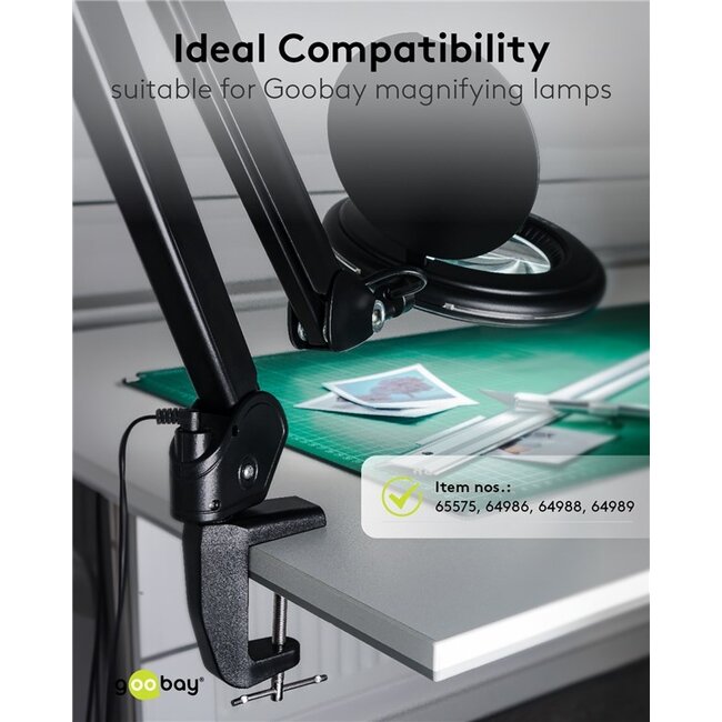 Goobay bureauklem voor loeplamp | zwart