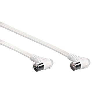 MaxTrack IEC (m) - IEC (v) coaxkabel | >85 dB | CCS | haaks | wit | 2,5 meter