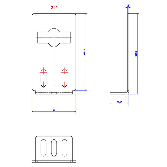 BACHMANN BlueNet universele bevestiging, Roestvrij staal Verpakt in polyzak