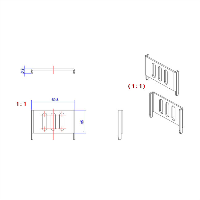 BACHMANN BlueNet zijmontage set, Verpakt in polyzak