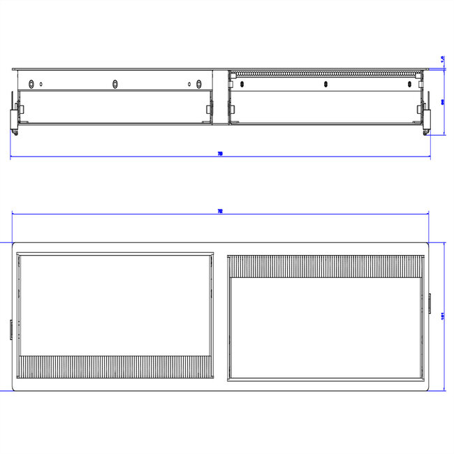 BACHMANN CONI DUO inbouwframe 12x, 2x 6-voudige lijst wit