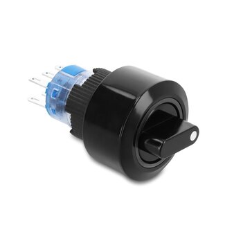 DeLOCK Delock Rotary switch (on-off-on) latching 2 x changeover 6 x solder connection IP65 22 mm black