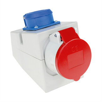 Bachmann BACHMANN combi wandcontactdoos 400V, IEC309 IPX4 5-pins beschermd stopcontact 230V 16A