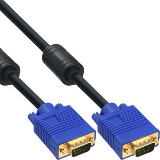 InLine® InLine® S-VGA kabel, 15-pins HD male / male, zwart, 2m