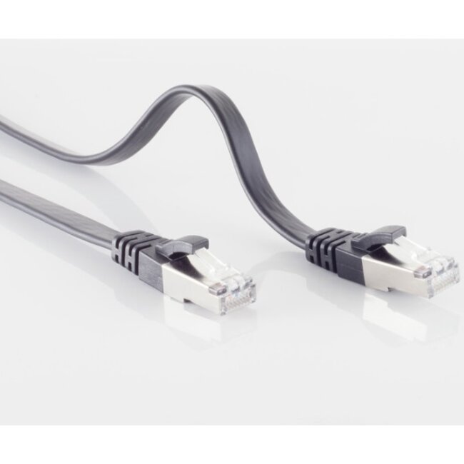 UFTP CAT7 platte netwerkkabel | PVC | zwart | 10 meter