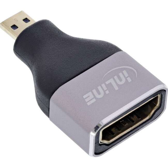 InLine Micro HDMI - HDMI adapter | HDMI2.1 (8K 60Hz + HDR) | aluminium