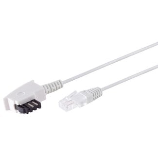 S-Impuls TAE-F - RJ45 DSL/VDSL telecom kabel | 2-aderig (8P2C) | wit | 15 meter