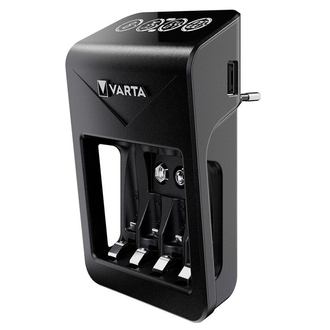 Varta LCD Plug Charger+ batterijenlader | AA/AAA/E | incl. 4x AA | 2100 mAh