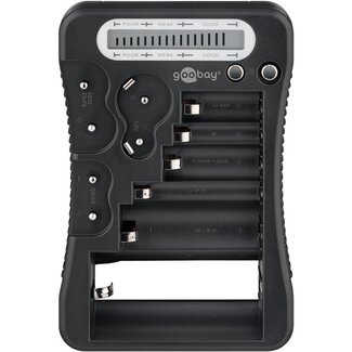 Goobay Goobay batterijentester met LCD-display | voor AA-, AAA-, C-, D-, 9V- en knoopcelbatterijen