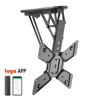 My Wall My Wall TV-plafondbeugel | tot 65 inch | gemotoriseerd | inklapbaar en draaibaar | app en afstandsbediening | zwart