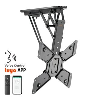My Wall My Wall TV-plafondbeugel | tot 65 inch | gemotoriseerd | inklapbaar en draaibaar | app, stem en afstandsbediening | zwart