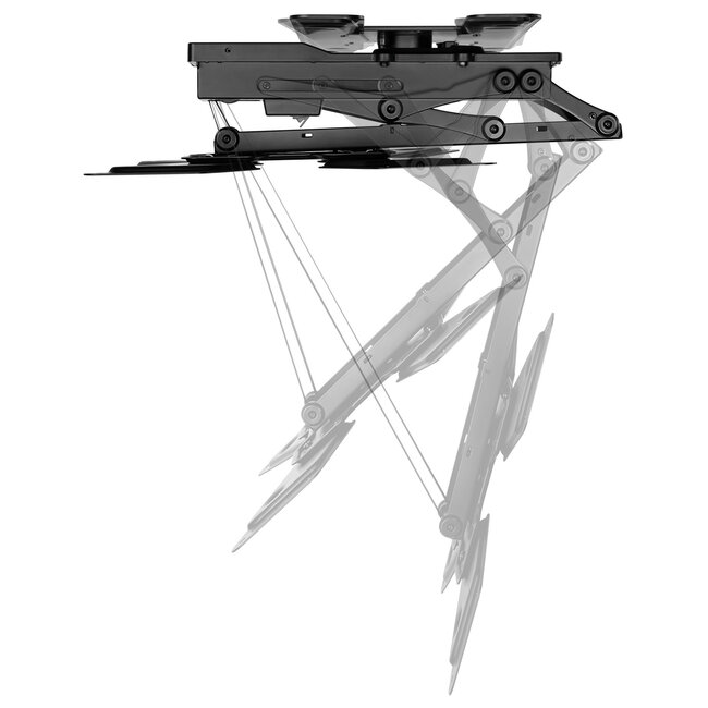 My Wall TV-plafondbeugel | tot 65 inch | gemotoriseerd | inklapbaar en draaibaar | app, stem en afstandsbediening | zwart