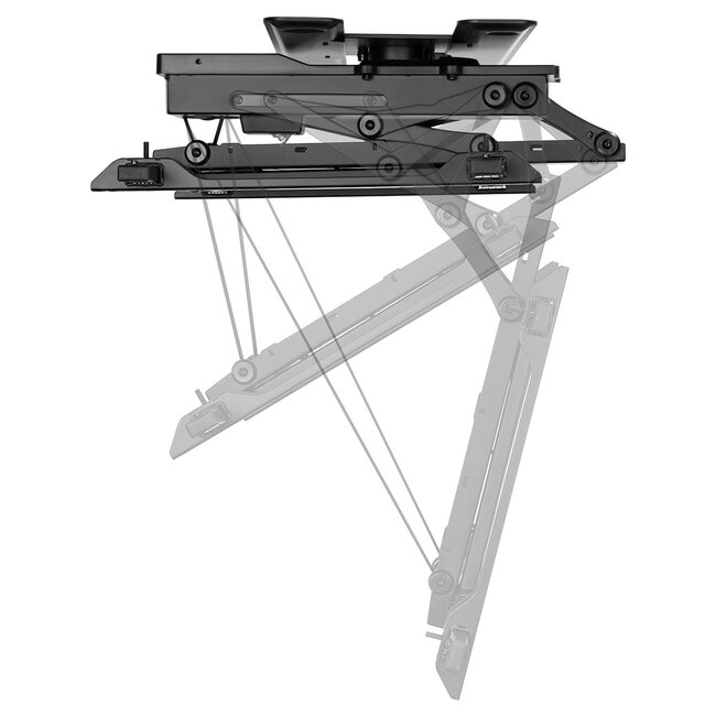 My Wall TV-plafondbeugel | tot 75 inch | gemotoriseerd | inklapbaar en draaibaar | app, stem en afstandsbediening | zwart